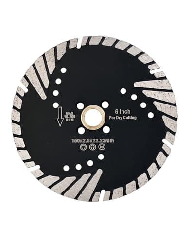 Image of Casaverde Diamond Cutting Disc 150 x 22,23mm Turbo, Diamond Granite Saw Blade for Concrete Reinforced Concrete,Granite,Natural Stone,Rrick,Dry Cutting