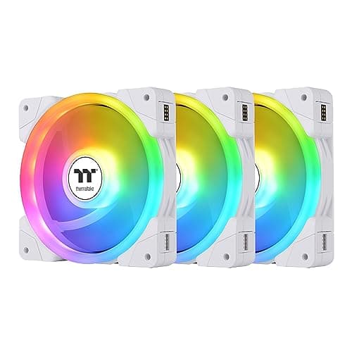 Image of Thermaltake SWAFAN EX12 ARGB Sync TT Premium Edition White 120mm 3 Pack PWM Fans (4.72 x 4.72 x 7.3 inches) for Desktop PC