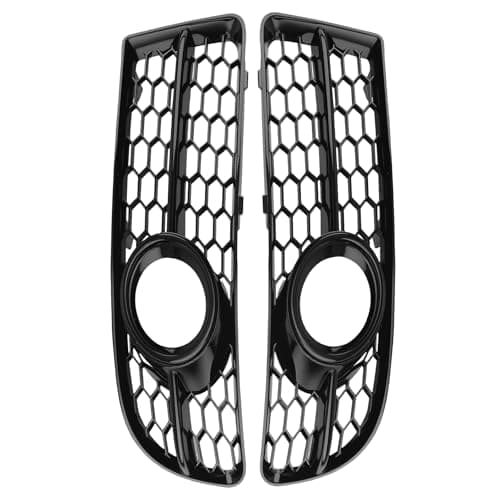 Image of maXpeedingrods Pair Front Bumper Fog Lamp Grille Cover for Audi A4 B7 S Line S4 2005-2008 8E0807681F 8E0807682F Plastic Black Left Right Direct Replacement