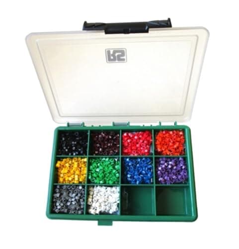 Image of AHUFGN Cable Markers Cable Marker Kit (1000 pcs) Chevron Cut Colour Code Numbers(0.5mm2)
