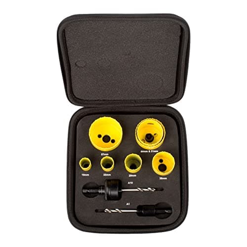Image of Starrett Bi-metal Hole Saw Kit - 7-Piece KFC07021 Fast Cut Plumbers Hole Cutter Kit with Arbors Set - Compatible with Bosch Dewalt Hitachi Festool Milwaukee