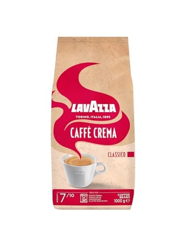 Image of Lavazza Caffè Crema Classico, Coffee Beans, Arabica and Robusta, Cocoa and Wood Notes, Intensity 7/10, Medium Roasting, 1 Kg