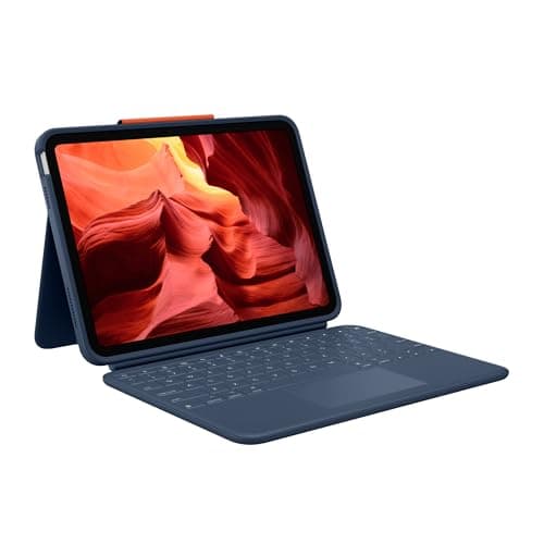 Image of Logitech Rugged Combo 4 Touch Keyboard Case with Trackpad and Smart Connector for iPad (10th gen & A16) - Classic Blue, QWERTY UK English Layout - Classic Blue