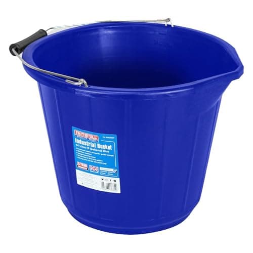 Image of Faithfull 14 Litre (3 Gallon) Blue Industrial Builders Bucket, Heavy Duty & Weather Resistant