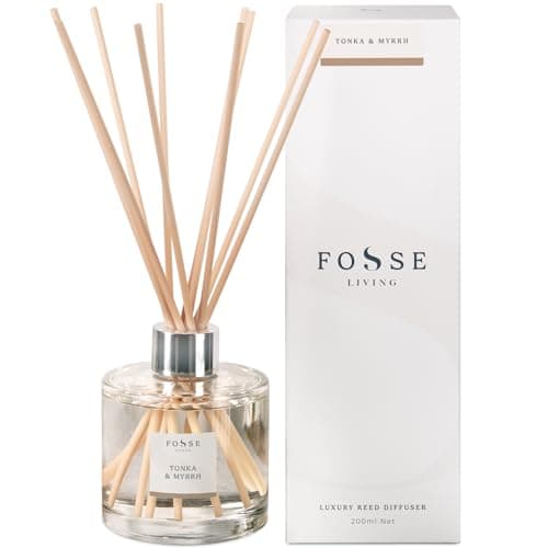 Image of Tonka & Myrrh Reed Diffuser 200ml | Rich, Warm & Luxurious | 10 Natural Fibre Reeds | Vegan & Paraben Free | 4+ Months | Handmade in UK - Fosse Living