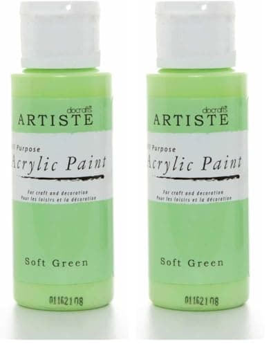 Image of Artiste Acrylic Paint 59ml 2Oz Soft Green, Quick-Drying Professional Art, Craft and Hobby Artists Paint, Vibrant Colour, Water-Based Paints Cover All Surfaces with Ease, Ideal for Travel Artists