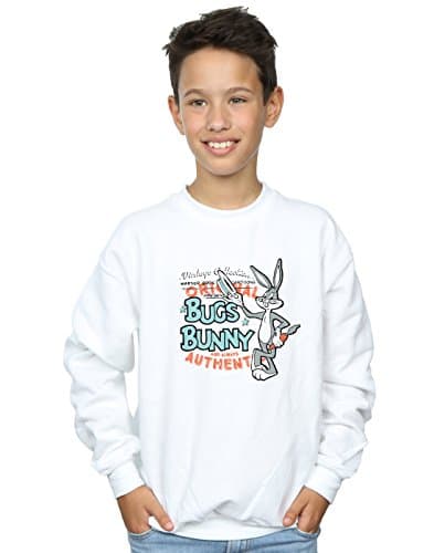 Image of LOONEY TUNES Boys Vintage Bugs Bunny Sweatshirt 7-8 Years White