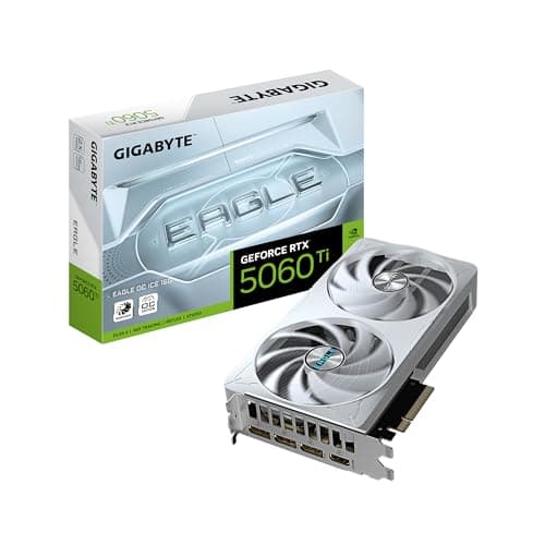Image of Gigabyte GeForce RTX 5060 Ti EAGLE OC ICE 16G Graphics Card - 16GB GDDR7, 128bit, PCI-E 5.0, 2617MHz Core Clock, 3 x DisplayPort, 1 x HDMI, GV-N506TEAGLEOC ICE-16GD