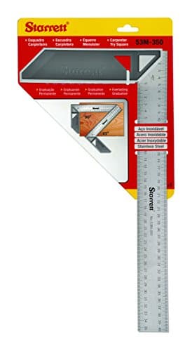 Image of Starrett K53M-350-S Carpenters Try Square for Woodworking – 350mm Metric Set Square