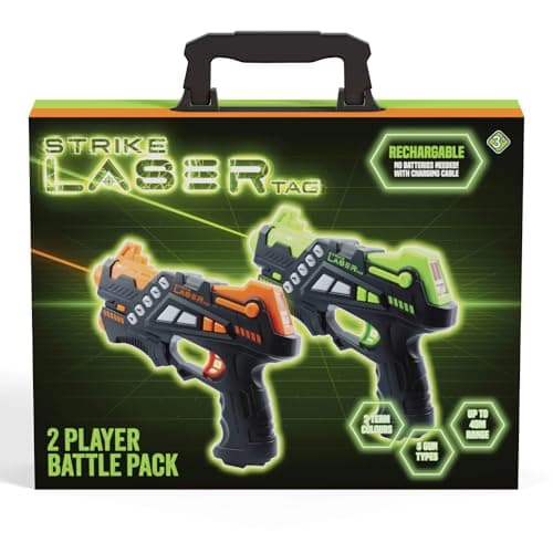 Image of Strike Laser Tag Rechargeable Guns Set - Infrared 2 Multi-Player Pack & Deluxe Carry Case - Laser Tag Game For Kids