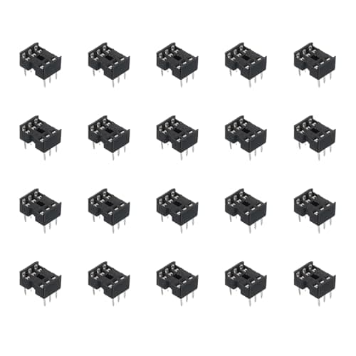 Image of sourcing map 80Pcs DIP IC Chip Socket Adapter 7.62mm Row Pitch 6 Pin IC Assortment Kit 2.54mm/0.1" Pitch for Breadboard Project, PCB Board Design