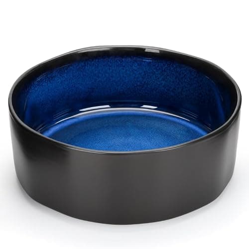 Image of CSYY Large Salad Bowl, 2300ml Porcelain Fruit Serving Bowls, Stylish Blue Bowl Handmade Round Soup Bowl,Bowl for Soup,Salad,Noodle 21cm