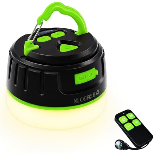 Image of lanktoo Rechargeable Camping Lantern with Remote Control & Power Bank - USB C Camping Light 300H Running, 5 Modes Waterproof Tent Light W/ Magnetic Base for Power Cut Fishing Emergencies
