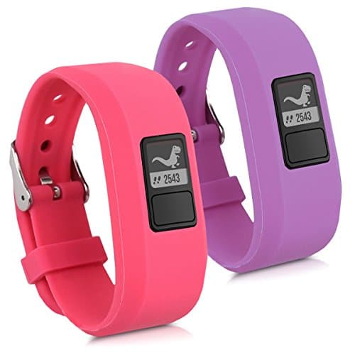 Image of kwmobile Watch Strap Set Compatible with Garmin Vivofit jr. / jr. 2-2x TPU Silicone Fitness Tracker Sports Band - Size Small (S)