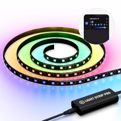 Image of Elgato Light Strip Pro – Individually Addressable RGB LEDs, AI Scenes, Adjustable Speed/Intensity/Direction – App Controlled on Mac, PC, iPhone, Android, Stream Deck