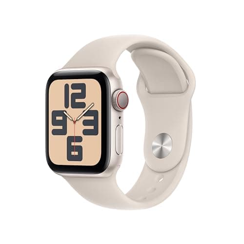 Image of Apple Watch SE (2nd Gen, 2023) [GPS + Cellular 40mm] Smartwatch with Starlight Aluminium Case with Starlight Sport Band S/M. Fitness & Sleep Tracker, Crash Detection, Heart Rate Monitor