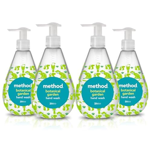 Image of Method Hand Wash, Hand Soap, Gentle Hand Cleansing, Fresh Botanical Gardens Scent, Pack of 4, 4 x 354ml