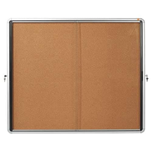 Image of Nobo Internal Glazed Case Cork with Sliding Door (15 x A4 Sheet Capacity)