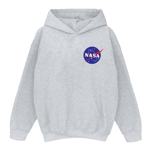 Image of Nasa Boys Classic Insignia Logo Hoodie 5-6 Years Sport Grey