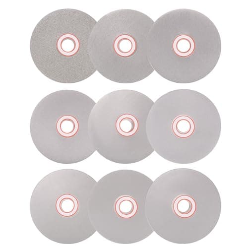Image of sourcing map Diamond Flat Lap Disc Set 4" x 5/8" Arbor 120/240/600/1000/1200/1500/2000/2500/3000 Grit Grinding Wheel