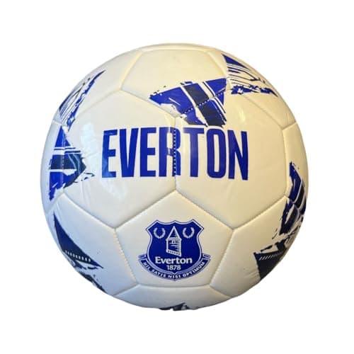 Image of Everton Football Club Official Size 5 Text White & Blue Football