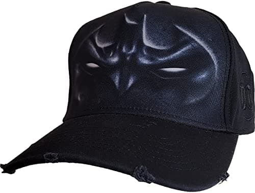 Image of DC Comics - Batman Eyes Logo - Baseball Caps Distressed with Metal Clasp - L Black