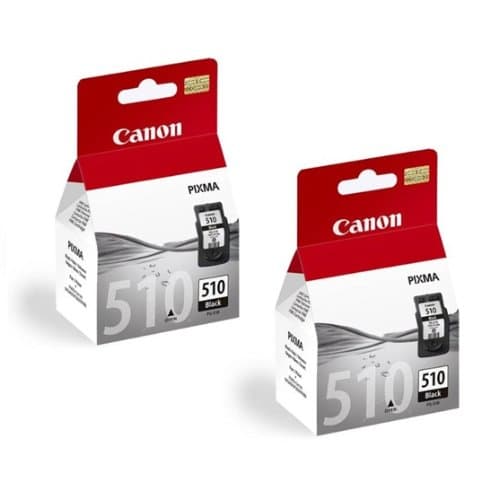 Image of New sealed Twinpack PG-510 Canon Black Printer Ink Cartridges for Canon Pixma iP2700 iP2702 MP240 MP250 MP252 MP260 MP270 MP272 MP280 MP282 MP480 MP490 MP492 MP495 MP499 MX320 MX330 MX340 MX350 MX360 MX410 MX420