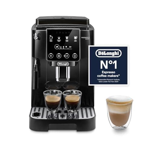 Image of De'Longhi Magnifica ECAM222.20.B, Automatic Coffee Machine with Milk Nozzle, Bean to Cup Espresso Machine with 4 One-Touch Recipes, Soft-Touch Control Panel, 1450W, Black