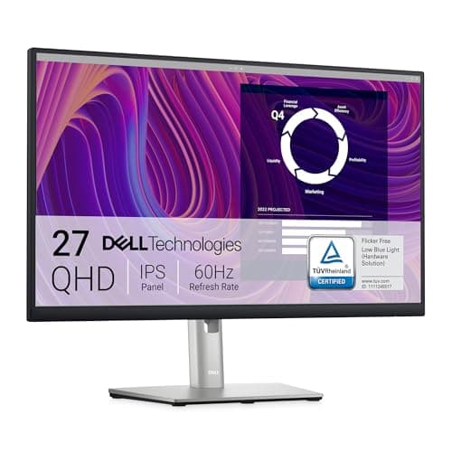 Image of Dell P2723D 27 Inch QHD (2560 x 1440) Monitor, 60Hz, IPS, 5ms, 99% sRGB, DisplayPort, HDMI, 5X USB, Black