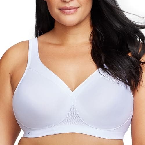 Image of Glamorise MagicLift Seamless Sports Wirefree Bra 1006 (Women's & Women's Plus) White