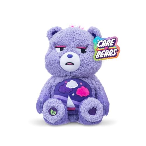 Image of Basic Fun Care Bears 35cm Medium Plush – Stormy Heart Bear Cosy Collection – Super Soft Eco-Friendly Toy with Belly Badge – Huggable Collectible for Kids & Fans, 14", Purple