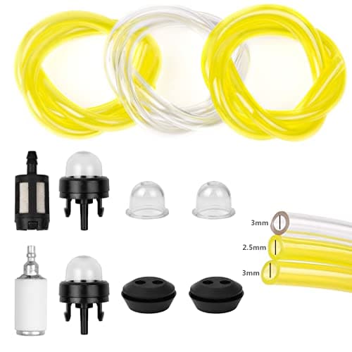 Image of Strimmer Fuel Pipe 2.5mm 3mm, 3Pcs Universal Fuel Line Hose Tube 30cm, Petro Fuel Line with Soft Pipe Filter Primer Bulb Pump for Weed Eater Chainsaws Small Engines