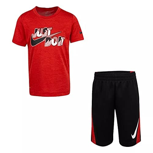 Image of Nike Baby Dri-Fit Just Do It 2 Piece T-Shirt and Shorts Set for Months, R (86H819-23)/B, 18 Months