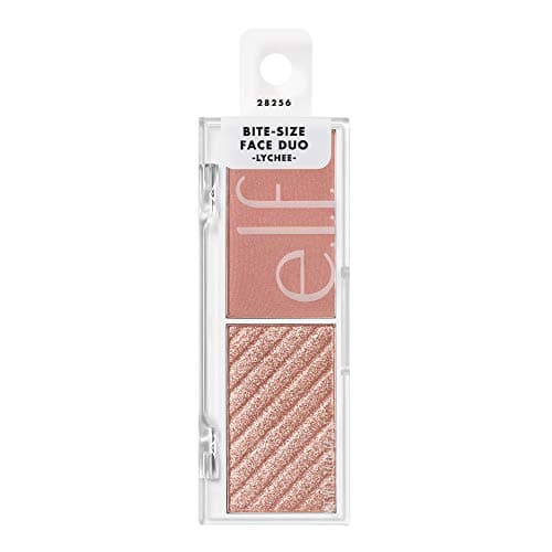 Image of e.l.f. Cosmetics Bite-Size Face Duo, Highlighter, Bronzer & Blush Palette, Highly Pigmented, Lychee, 0.049 Oz (1.4g), 0.049 ounces