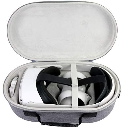 Image of Aenllosi Hard Carrying Case Storage Box for Meta/Oculus Quest 2/Quest 3/PICO 4 VR Headset and Elite Strap (only case) (Gray White)