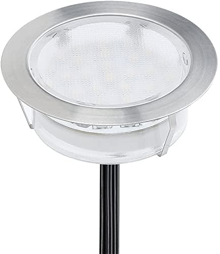 Image of CHNXU LED Deck Lights, Pack of 1 x 80mm Large Cool White Led Ground Lights Outdoor Low Voltage IP67 2.5W Waterproof Drive Over Lights