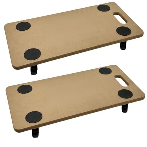 Image of 200 KG Dolly Trolley On Wheels Roller Heavy Duty Trolley for Moving Furniture with Eva Foam Grip Pads Wooden Platform Lifter (Pack of 2)