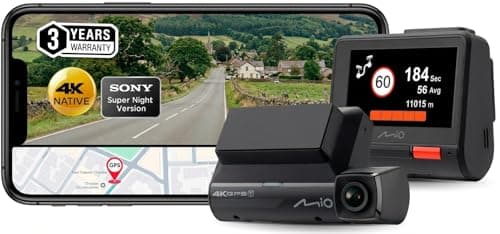 Image of Mio MiVue 955W Pro 4K Front Dash Cam - STARVIS 2 HDR Night Vision, UK Speed Camera Alerts, 3-Year Warranty, Wi-Fi GPS, 140° Wide Angle, Parking Mode, App Control