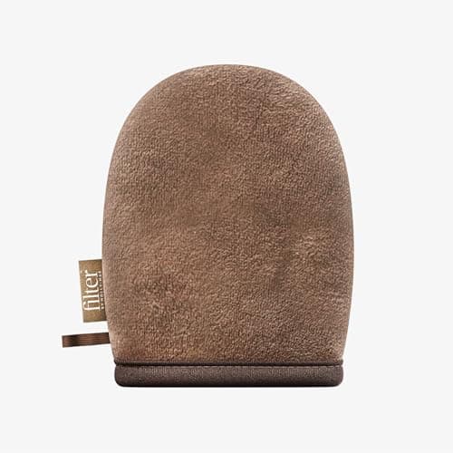 Image of Filter by Molly-Mae Mini Velvet Tanning Mitt for Face, Hands and Feet - Soft Double Sided Self Tan Applicator for Smooth and Streak Free Finish, Reusable and Washable