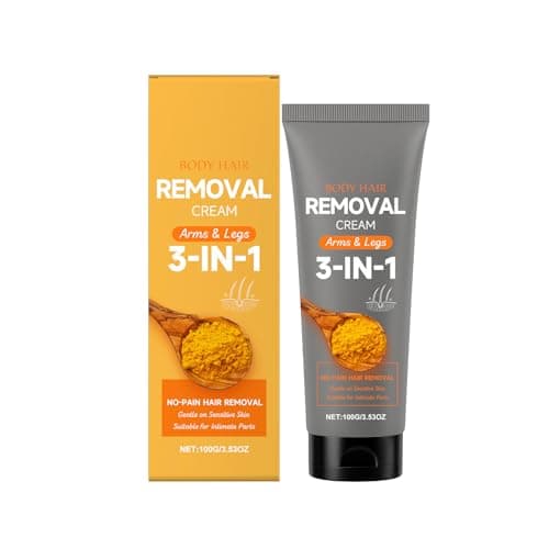 Image of Turmeric Hair Removal Cream For Face,Body And Genitals,3 In 1 Hair Removal Cream For Women And Men,Gentle Depilatory,Moisturizing,Natural Ingredients,Suitable For All Skin Types(100g)