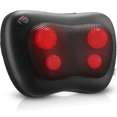 Image of Comfort Supplies Back Massager, Neck Massage, Shiatsu Pillow with Heat, Deep Tissue Kneading Massager for Neck, Back, Shoulder, Legs, Electric, Muscle Pain Relax, Gifts for Women Men Mum Dad Him Her