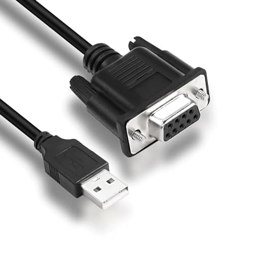 Image of MEIRIYFA USB to RS-232 DB9 Female Serial Adapter Cable, USB 2.0 Male to RS232 Female DB9(9-pin) Serial Converter Cable (1.5M)