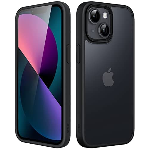 Image of JETech Matte Case for iPhone 13 6.1-Inch, Shockproof Military Grade Drop Protection, Frosted Translucent Back Phone Cover, Anti-Fingerprint (Black)