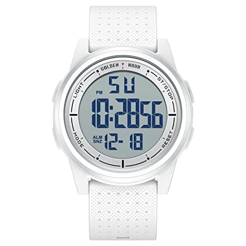 Image of GOLDEN HOUR Ultra-Thin Minimalist Sports Waterproof Digital Watches Men with Wide-Angle Display Rubber Strap Wrist Watch for Men Women