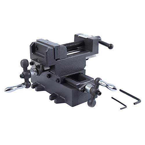 Image of KATSU Drill Press Compound Cross Vice 100mm Industrial Strength Benchtop Pillar Bench 4 Ways Mechanic Cross Slide Vise Clamp for Workshop Milling Machine Maintenance