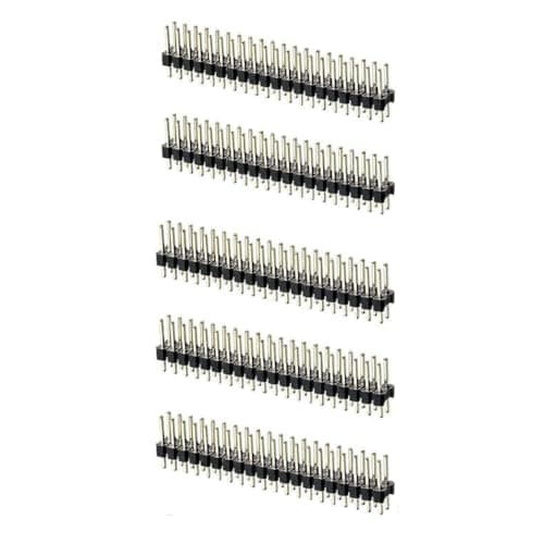 Image of ShillehTek 5pcs (2x20pin) Dual Male Header Double Row Straight Connector Pin Headers (2.54mm) for PCB, Breadboards, Raspberry Pi, Ardiuno, ESP32 - Compatible with Raspberry Pi Zero GPIO