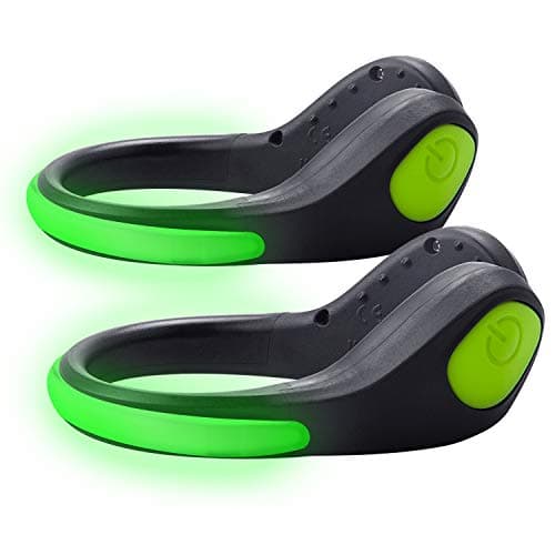 Image of Tabiger 2-Pack LED Shoe Clip Light Rainproof Luminous Flashing Bright Night Running Lights LED Sport Gear Safety Warning Flashlight for Runners, Jogging, Cycling, Biking, Dog Walking At Night (Green)
