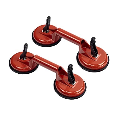 Image of 2 Pack Glass Suction Cups Heavy Duty Aluminum Vacuum Plate Handle Suckers to Lift Large Glass/Floor Gap Fixer/Tile Suction Cup Lifter/Pad for Lifting/Dent Puller, 100 kg Lifting Capacity