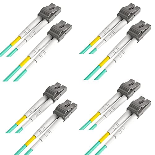 Image of ipolex LC to LC Fiber Patch Cable Multimode, 10Gb OM3 Fiber Optic Cable, Duplex 50/125μm Fiber Optic Internet Cable, LSZH Fiber Optic Jumper for MMF SFP/SFP+ Transceiver, 0.5-m, 4-Pack.