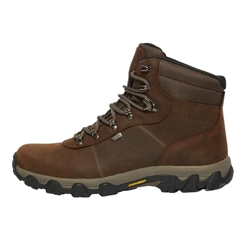 Image of Peter Storm Men’s Caldbeck Walking Boot with High Traction Rubber Sole & Ankle Support, Durable Leather Upper (Brown, UK Footwear Size System, Adult, Men, Numeric, Medium, 11)